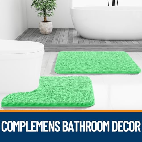 OLANLY Small Bathroom Rugs 24x16, Extra Soft Absorbent Chenille Bath Rugs - Image 7