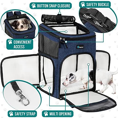 PetAmi Dog Backpack Carrier, Airline Approved 4-Way Entry Cat Bag - Image 3