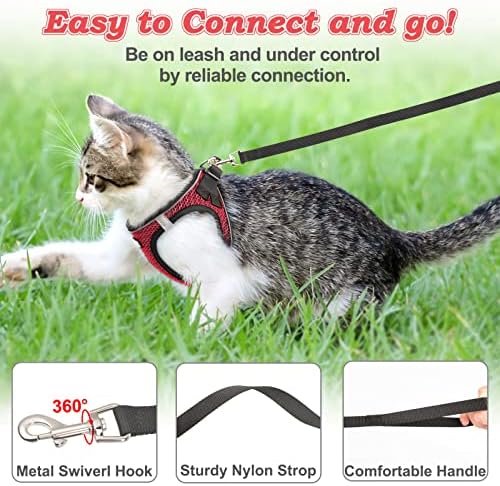 Cat Harness and Leash for Walking Escape Proof, Adjustable Kitten Vest Harness - Image 3