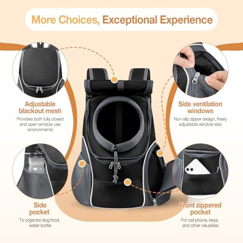 YUDODO Dog Front Carrier Backpack, Top & Side Windows Dog Backpack - Image 3