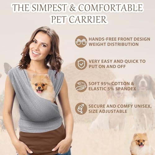 Dog Sling Carriers, Cat Wrap Carrier Chest, Front Facing Dog Sling, Hands Free - Image 4