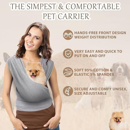 Dog Sling Carriers, Cat Wrap Carrier Chest, Front Facing Dog Sling, Hands Free - Image 4