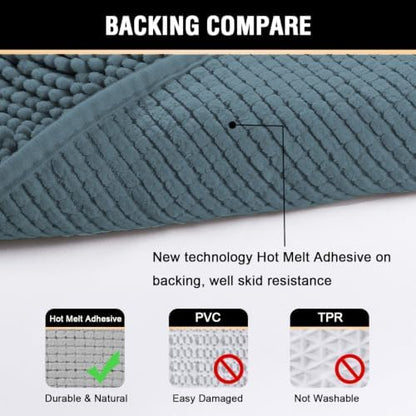 H.VERSAILTEX Bath Mat for Bathroom Non Slip Luxury Chenille Ultra Soft Bath - Image 6