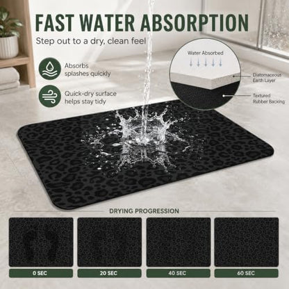 Natural Diatomaceous Earth Bath Mat, Ultra Thin Quick Dry Floor Rug - Image 4