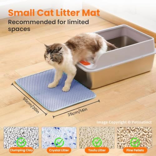 Small Cat Litter Mat, Double Layer Honeycomb Litter Box Mat - Image 2