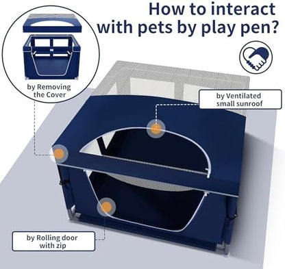 Dog Kitten Playpen with Play Pen Cover - Image 5