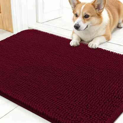 OLANLY Dog Door Mat for Muddy Paws 30x17, Super Absorbent Chenille Mud Mat by OLANLY