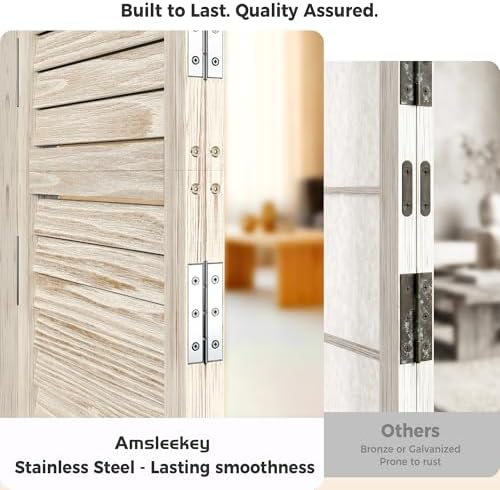 Amsleekey 67" H 6 Panel Wood Room Divider - Image 3