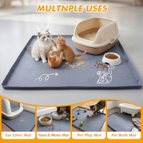 Silicone Cat Litter Mat for Litter Box, Scatter Control for Cat Litter - Image 5