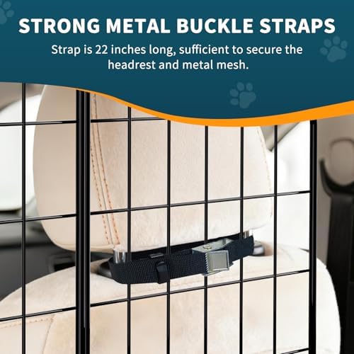 ERYTLLY Dog Car Barrier for SUVs, Adjustable Heavy-Duty Wire Pet Gate, Foldable - Image 5