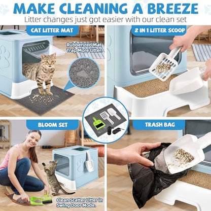 Covered Cat Litter Box, Extra Large Drawer Design - Image 6