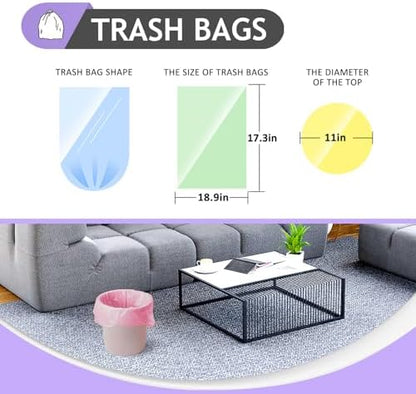 Teivio Small Colorful Clear Trash Bags 2 Gallon 170 Count Garbage Bags - Image 2