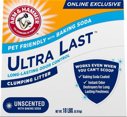 ARM & Hammer Ultra Last Clumping Cat Litter Unscented MultiCat 18 Lbs. Pet - Image 2