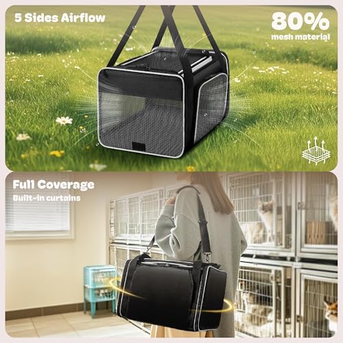 Top and 2 Sides Expandable Cat Carrier 18x11x11 TSA Airline Approved - Image 3