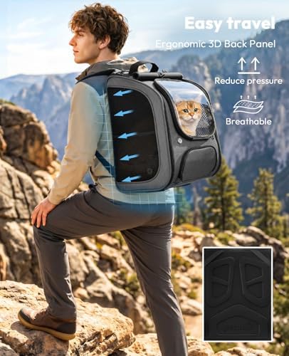 Pecute Cat Backpack Carrier, Large Space Cat Bubble Backpack - Image 3