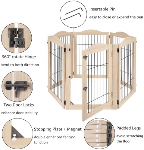 unipaws 132" Extra Wide Dog Gate and Pet Playpen - Image 5