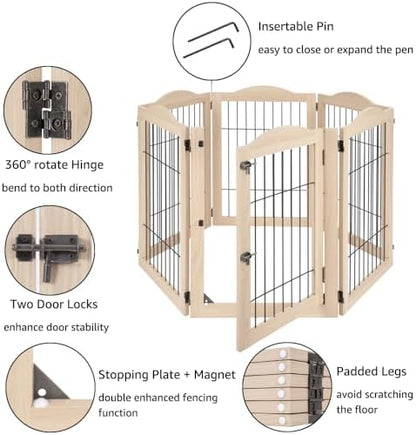 unipaws 132" Extra Wide Dog Gate and Pet Playpen - Image 5