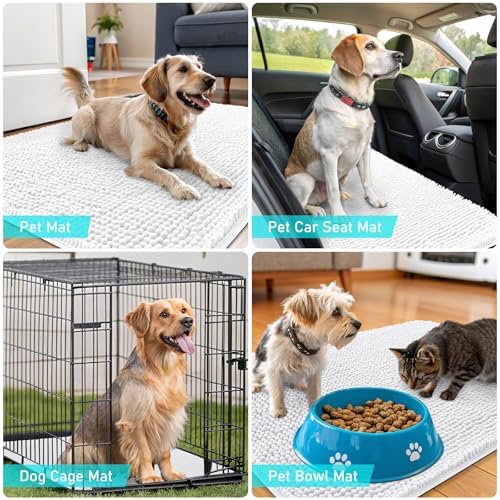 OLANLY Dog Door Mat for Muddy Paws 59x32, Super Absorbent Chenille Mud Mat - Image 7