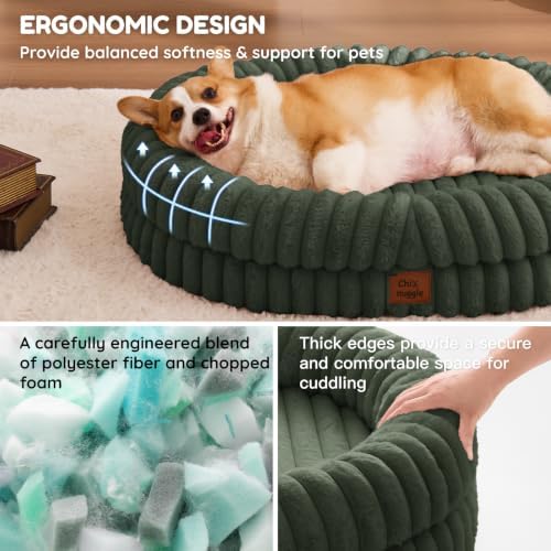 ChiXnuggle Orthopedic Dog Bed, Washable Cover, Faux Fur Bolster Pet Couch - Image 5