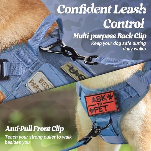rabbitgoo Tactical Dog Harness X-Large, Heavy Duty Military No Pull Vest - Image 3