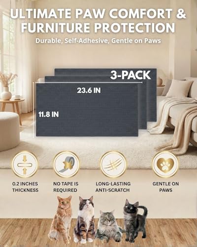 Corner & Wall Cat Scratch Mat, Self-Adhesive Trimmable Cat Scratcher, Wall - Image 6