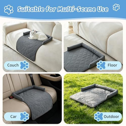 Cooling Dog Bed Mats with Neck & Head Support, 31.5 x 23.62 inch Grey - Image 6