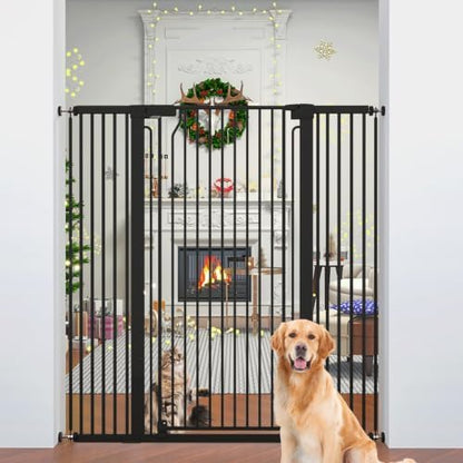 51" Extra Tall Cat Gate for Doorway Auto Close Encrypted Cat Gate 30"-49.27" by PamperYourPet