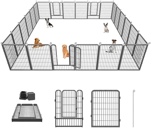 Dog Playpen 40 inch Dog Fence for Outdoor Indoor Use Heavy Duty Metal Dog Pen by Jhsomdr