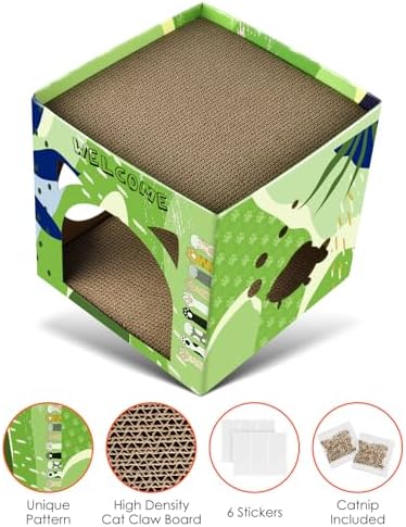 Bissap 2PCS Cat Cardboard House, Large Thickened Play House - Image 3