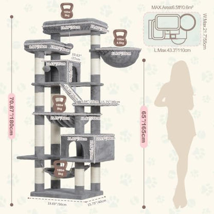 Heybly Cat Tree, 71-Inch-Tall Tower - Image 5