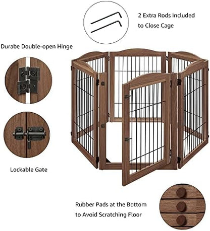unipaws 132" Extra Wide Dog Gate and Pet Playpen - Image 5