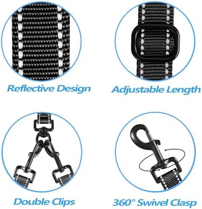 PetBonus Double Dog Leash, No Tangle Dual Leash, Reflective Walking Training - Image 4
