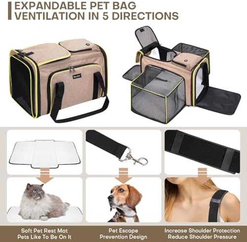Pet Carrier, Large Soft Sided Expandable Travel Carrier - Image 7