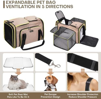 Pet Carrier, Large Soft Sided Expandable Travel Carrier - Image 7