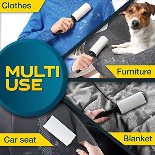 Lint Rollers 900 Sticky Sheets, 10 Spare Rollers, 10 Pack of Refills Only. Pet - Image 6