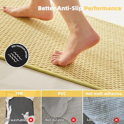 TYUU Bathroom Rugs Non Slip Washable, Super Absorbent Thin Bath Mat Quick Dry - Image 4