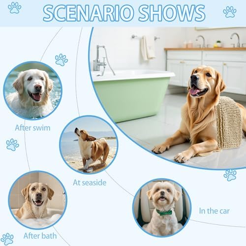 OLANLY Chenille Dog Bath Towel 31x13, Ultra Absorbent Quick Dry Pet Towel - Image 7