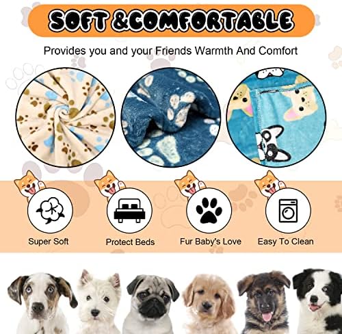 Rezutan Small Dog Blanket, Soft Puppy & Cat Flannel 3 Pack - Image 2