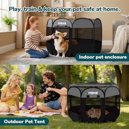 Dog Cat Small Animal Puppy Playpen Crate, Dark Grey - Image 5