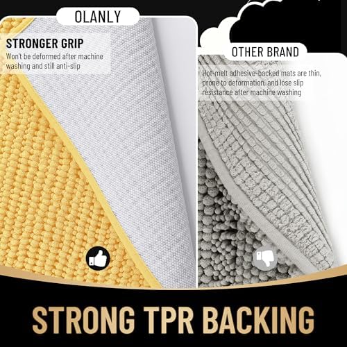 OLANLY Thick Chenille Bathroom Runner Rugs Mats 44x24 - Image 5