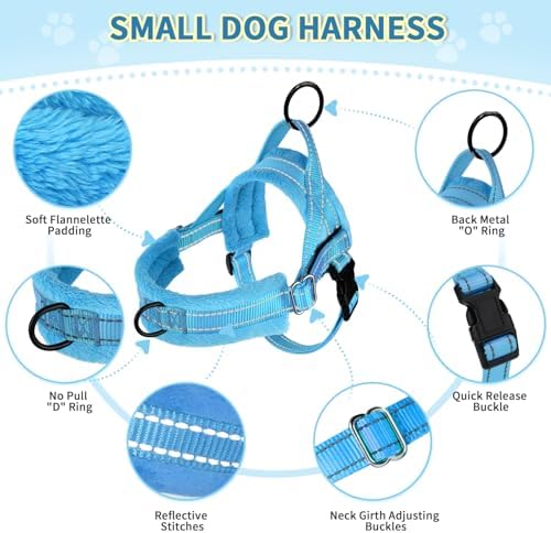 Lukovee Small Dog Harness and Leash Set, No Pull Soft Padded Vest - Image 2