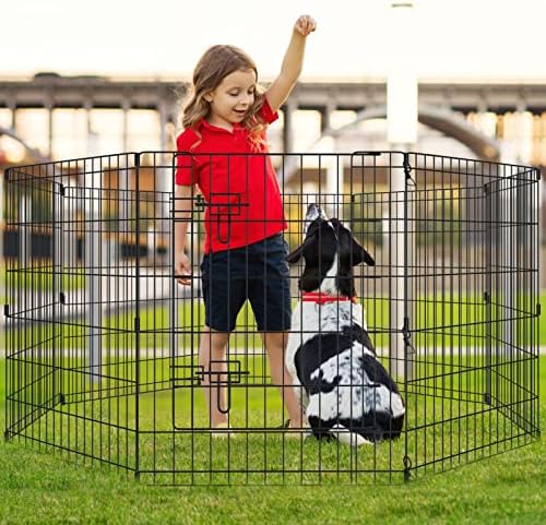 Artmalle 30" H x 24" W Dog Playpen, 8 Panel Rustproof Metal Pen - Image 2