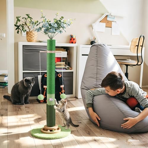40'' Tall Cat Scratching Post, Cat Toys, Scratcher Tree - Image 6