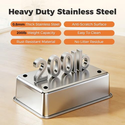 MUTTROS 2 Pack, Stainless Steel Cat Litter Box - Image 6