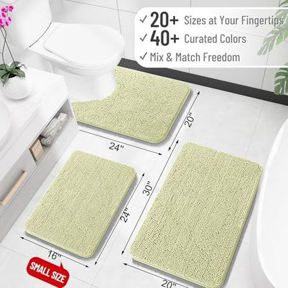 OLANLY Bathroom Runner Rugs 47x17, Extra Soft Absorbent Chenille Bath Rugs - Image 2