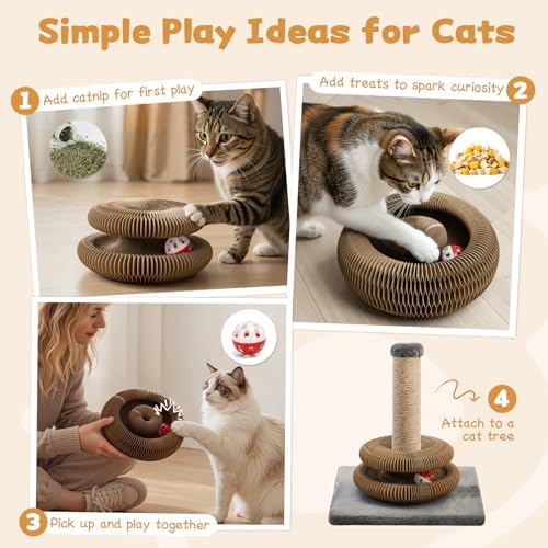 Magic Organ Cat Scratcher Cardboard, Foldable Scratching Board, Interactive Cat - Image 4