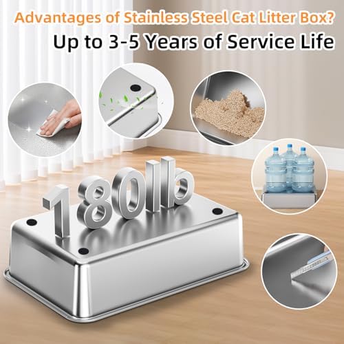 XXXL Stainless Steel Litter Box - Image 6