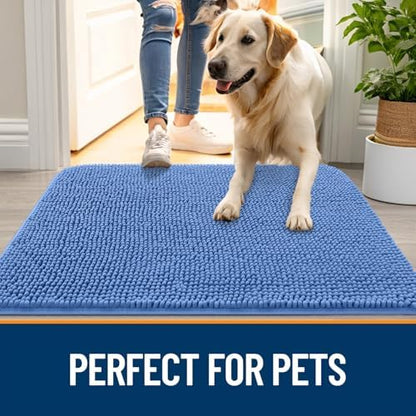 OLANLY Dog Door Mat for Muddy Paws 47x20, Super Absorbent Chenille Mud Mat - Image 6