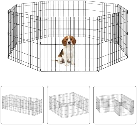 NChanmar Pet Dog Palypen Metal Dog Fence 24 Inch Height 8 Panels by NChanmar