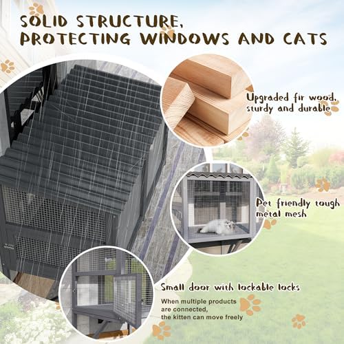 Cat Catio, Cat Window Perch for Indoor Cats, Cats Enclosure Windows - Image 2